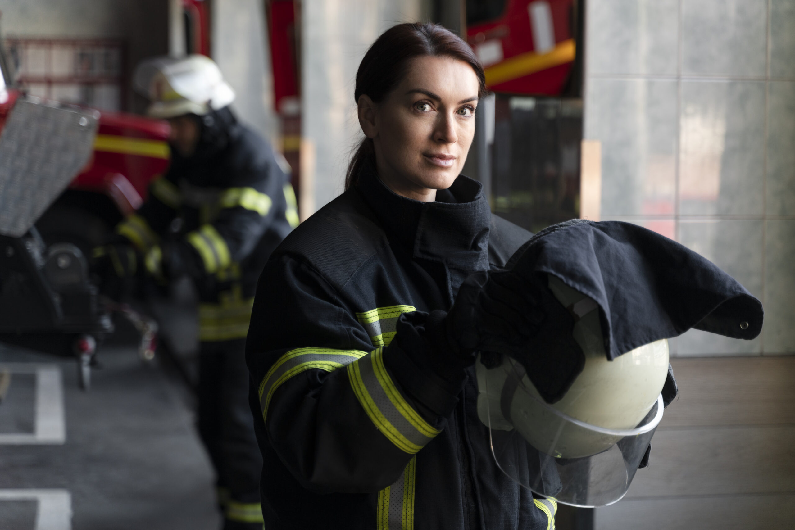 Firefighter helmet fitted with a side-mounted hazardous-location light